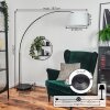 Bassagoda Staande lamp, Booglampen Chroom, Zwart, 1-licht, Stoffen lampenkap