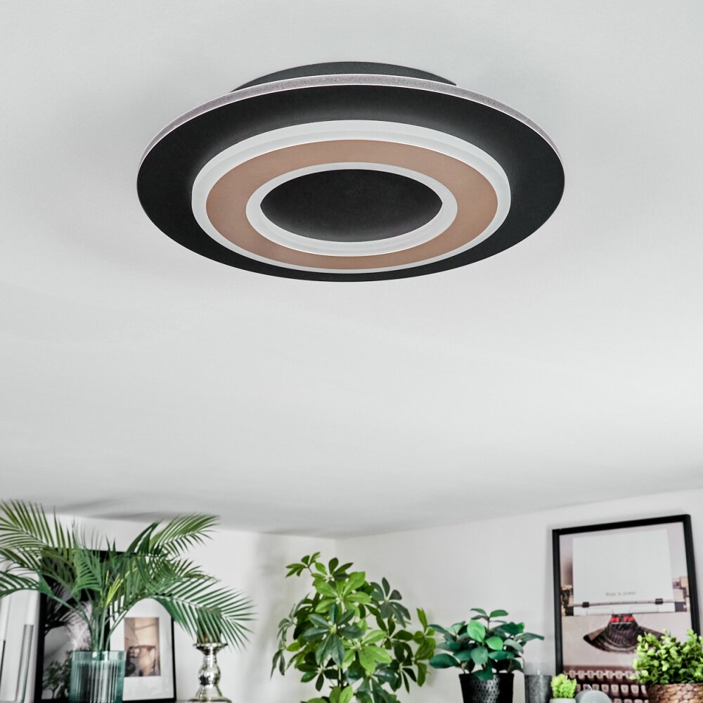 Lidor Plafondlamp LED Zwart, 1-licht