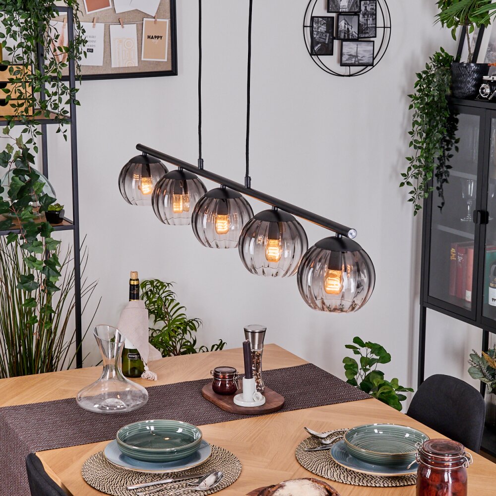 Koyoto Hanglamp, Kogellampje, Hanglamp Duidelijk, Rookkleurig, 5-lichts main product photo