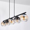 Koyoto Hanglamp, Kogellampje, Hanglamp Amber, Duidelijk, Rookkleurig, 5-lichts