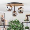 Ripoll Plafondlamp, Kogellampje Natuurlijke kleuren, Zwart, 3-lichts