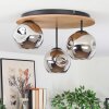 Ripoll Plafondlamp, Kogellampje Natuurlijke kleuren, Zwart, 3-lichts