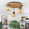 Ripoll Plafondlamp, Kogellampje Natuurlijke kleuren, Zwart, 3-lichts