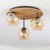 Ripoll Plafondlamp, Kogellampje Natuurlijke kleuren, Zwart, 3-lichts