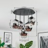 Ripoll Plafondlamp, Kogellampje Chroom, Rookkleurig, 5-lichts