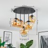 Ripoll Plafondlamp, Kogellampje Amber, 5-lichts