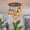Ripoll Plafondlamp, Kogellampje Amber, 5-lichts