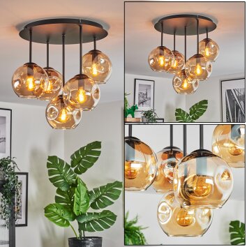Ripoll Plafondlamp, Kogellampje Amber, 5-lichts Ripoll Plafondlamp, Kogellampje Amber, 5-lichts