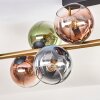 Koyoto Plafondlamp, Kogellampje Goud, Zwart, 10-lichts
