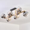 Koyoto Plafondlamp, Kogellampje Goud, Zwart, 10-lichts
