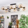 Koyoto Plafondlamp, Kogellampje Goud, Zwart, 10-lichts