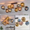 Koyoto Plafondlamp, Kogellampje Goud, Zwart, 10-lichts