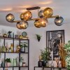 Koyoto Plafondlamp, Kogellampje Goud, Zwart, 10-lichts