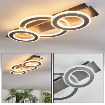 Lidor Plafondlamp LED Chroom, Zwart, 1-licht