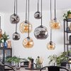 Ripoll Hanglamp, Kogellampje, Hanglamp Amber, Rookkleurig, 8-lichts