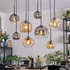 Ripoll Hanglamp, Kogellampje, Hanglamp Amber, Duidelijk, Rookkleurig, 8-lichts