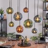 Ripoll Hanglamp, Kogellampje, Hanglamp Blauw, Groen, Koperkleurig, 8-lichts
