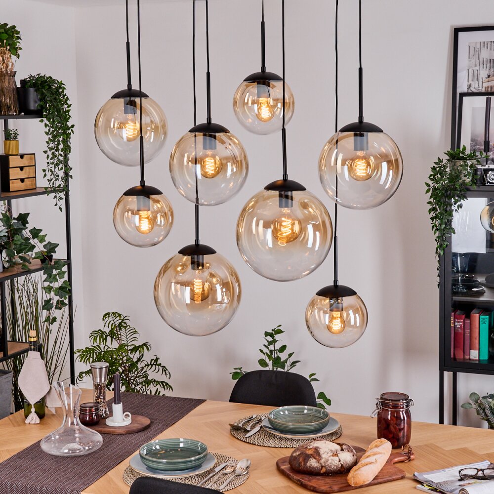 Gastor Hanglamp, Kogellampje, Hanglamp Amber, Duidelijk, 8-lichts main product photo