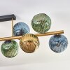 Koyoto Plafondlamp, Kogellampje Goud, Zwart, 10-lichts