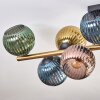 Koyoto Plafondlamp, Kogellampje Goud, Zwart, 10-lichts