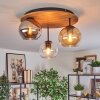 Koyoto Plafondlamp, Kogellampje 40 cm Natuurlijke kleuren, Zwart, 3-lichts