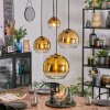 Koyoto Hanglamp, Kogellampje, Hanglamp 35 cm Goud, Duidelijk, 4-lichts