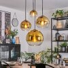 Koyoto Hanglamp, Kogellampje, Hanglamp 35 cm Goud, Duidelijk, 4-lichts