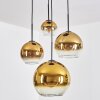 Koyoto Hanglamp, Kogellampje, Hanglamp 35 cm Goud, Duidelijk, 4-lichts