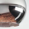 Koyoto Plafondlamp, Kogellampje 37 cm Amber, Chroom, Duidelijk, Rookkleurig, 5-lichts