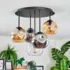 Ripoll Plafondlamp, Kogellampje Amber, Duidelijk, Rookkleurig, 5-lichts
