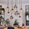 Gastor Hanglamp, Kogellampje, Hanglamp Amber, Chroom, Duidelijk, Rookkleurig, 8-lichts