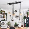 Gastor Hanglamp, Kogellampje, Hanglamp Amber, Chroom, Duidelijk, Rookkleurig, 8-lichts
