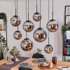 Gastor Hanglamp, Kogellampje, Hanglamp Chroom, Rookkleurig, 8-lichts