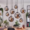 Gastor Hanglamp, Kogellampje, Hanglamp Chroom, Rookkleurig, 8-lichts