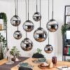 Gastor Hanglamp, Kogellampje, Hanglamp Chroom, Rookkleurig, 8-lichts