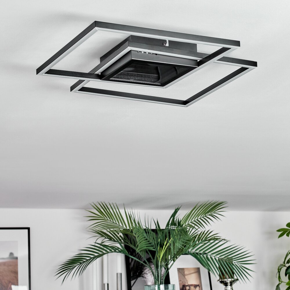 Manor Plafondlamp LED Zwart, 1-licht, Afstandsbediening