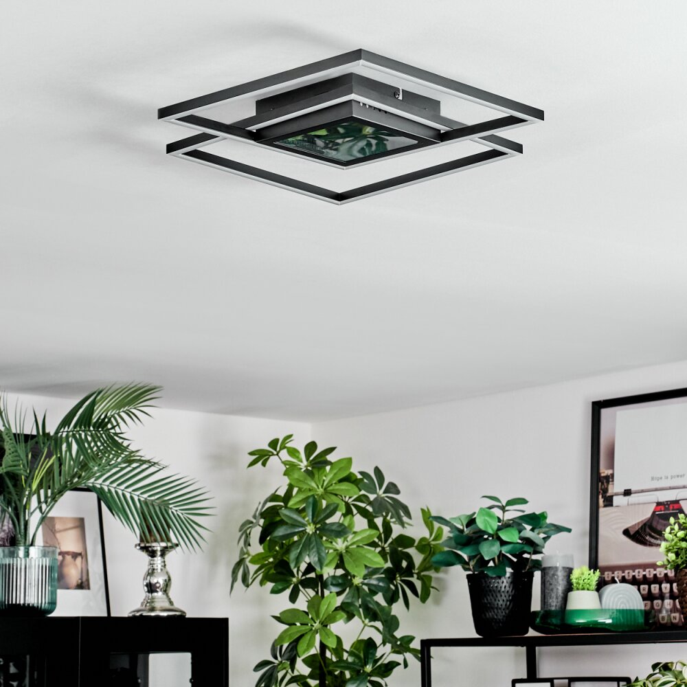 Manor Plafondlamp LED Zwart, 1-licht, Afstandsbediening