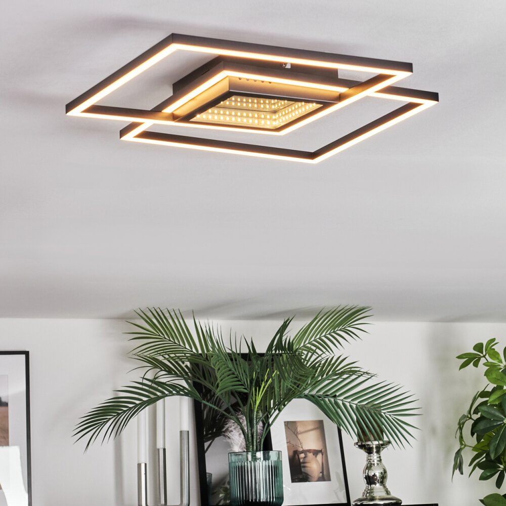 Manor Plafondlamp LED Zwart, 1-licht, Afstandsbediening