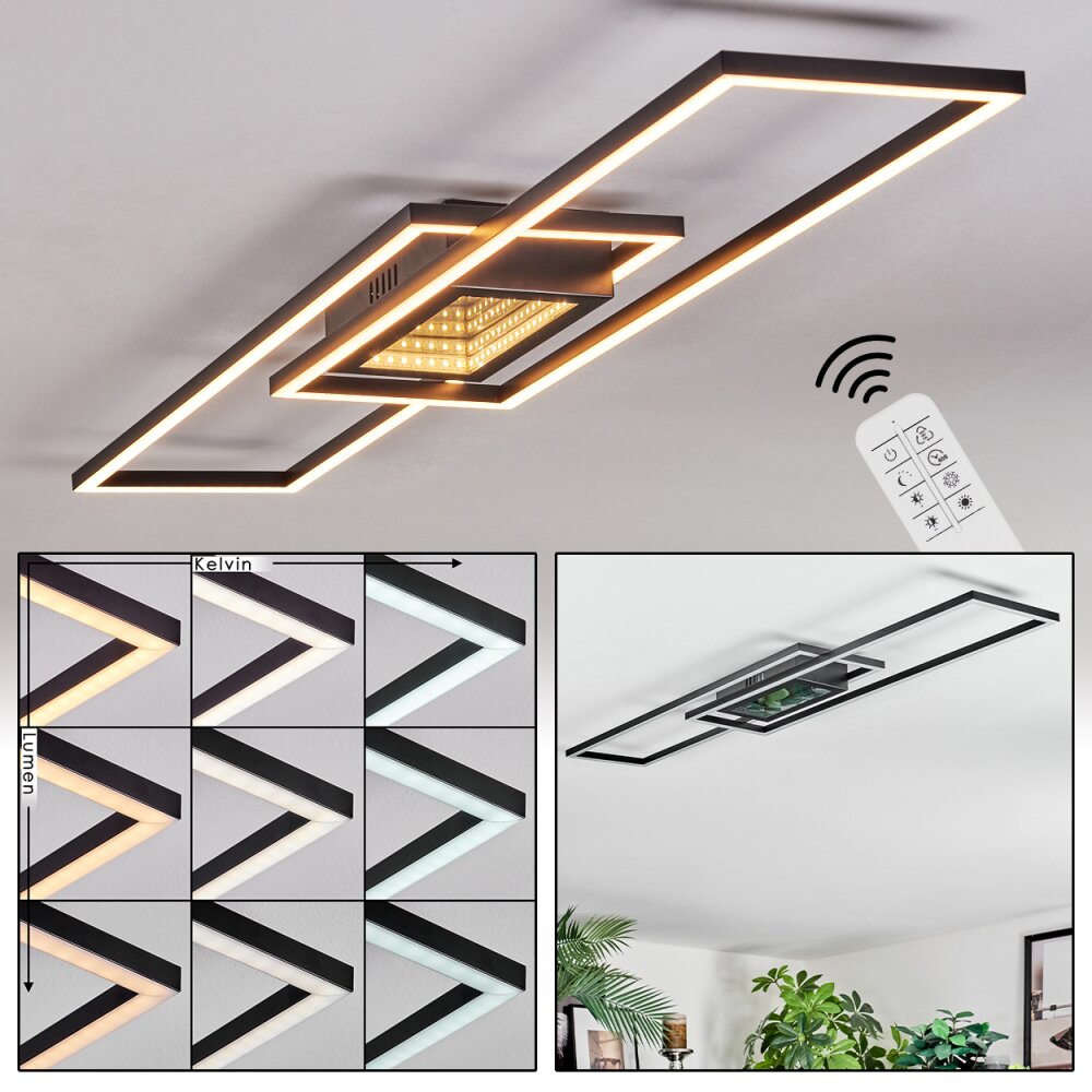 Manor Plafondlamp LED Zwart, 1-licht, Afstandsbediening main product photo