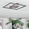 Hadel Plafondlamp LED houtlook, Zwart, 1-licht