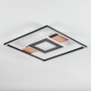 Hadel Plafondlamp LED houtlook, Zwart, 1-licht