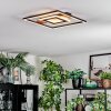 Hadel Plafondlamp LED houtlook, Zwart, 1-licht