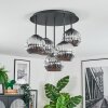 Ripoll Plafondlamp, Kogellampje Chroom, Rookkleurig, 5-lichts