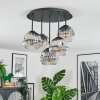 Ripoll Plafondlamp, Kogellampje Chroom, Duidelijk, Rookkleurig, 5-lichts