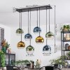 Koyoto Hanglamp, Kogellampje, Hanglamp Blauw, Goud, Groen, Duidelijk, 8-lichts