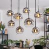 Ripoll Hanglamp, Kogellampje, Hanglamp Duidelijk, Rookkleurig, 8-lichts