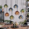 Koyoto Hanglamp, Kogellampje, Hanglamp Blauw, Groen, Duidelijk, Koperkleurig, 8-lichts