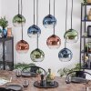 Koyoto Hanglamp, Kogellampje, Hanglamp Blauw, Groen, Duidelijk, Koperkleurig, 8-lichts
