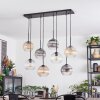 Koyoto Hanglamp, Kogellampje, Hanglamp Amber, Duidelijk, Rookkleurig, 8-lichts