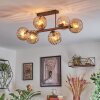 Koyoto Plafondlamp, Kogellampje Amber, 6-lichts